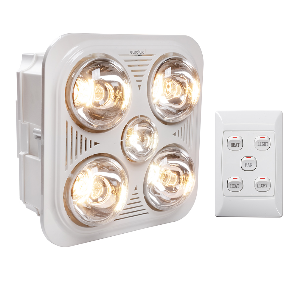 3-in-1 Bathroom Heater White 4x275w/1x60w - Bathroom Heater White 4x275w/1x60w, C86W. (C86)