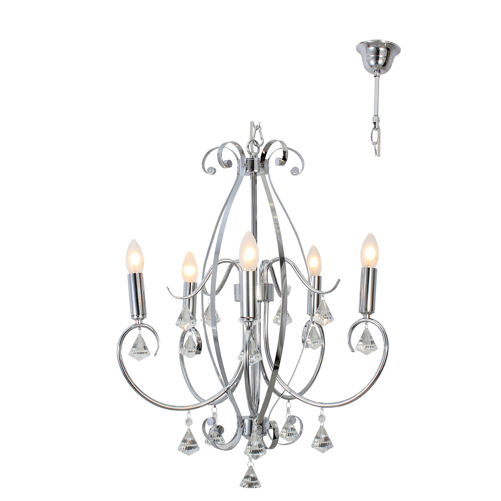 Aidan 5 Light Chandelier Excl.5 x E14 40W Candle (CH236)