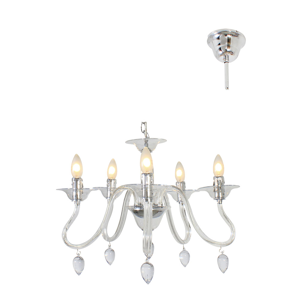 Orlene Chandelier 5LT Acrylic Clear (E14) (CH247)