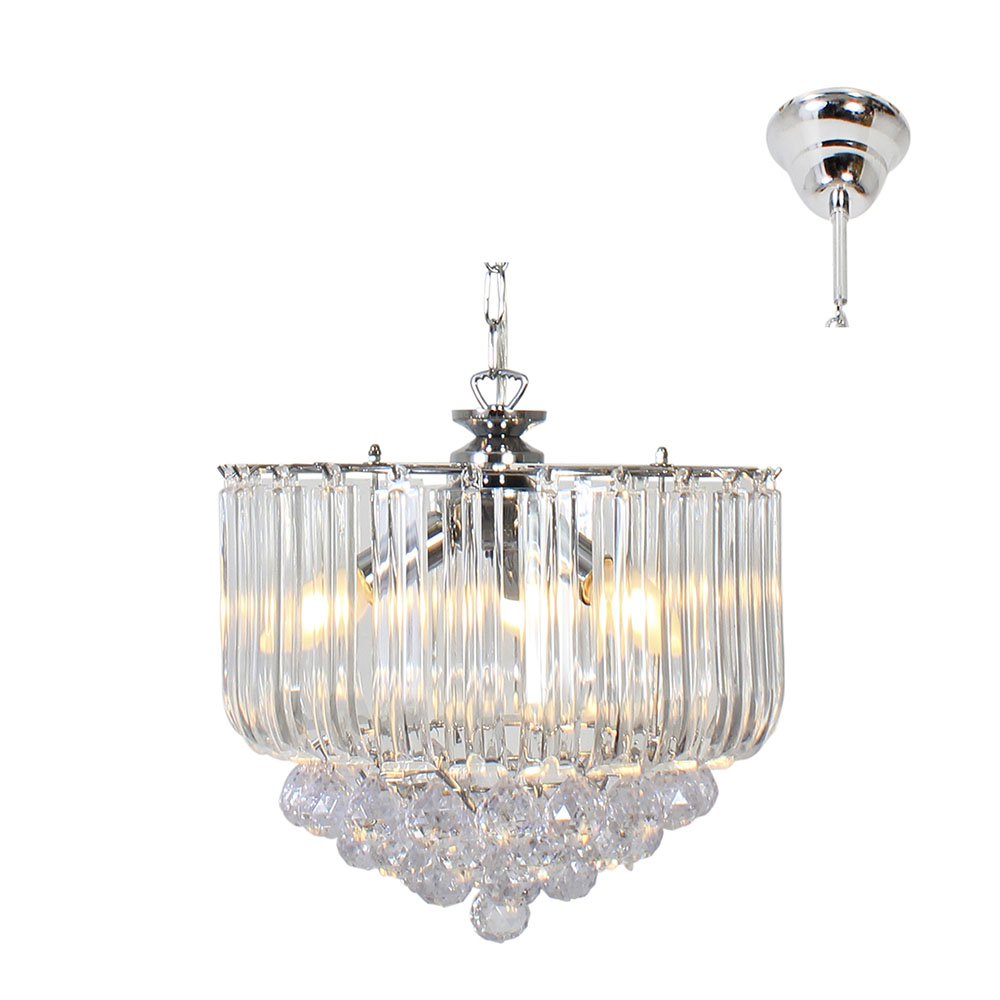 Otis Chandelier 3LT Acrylic Clear (E14) (CH248)