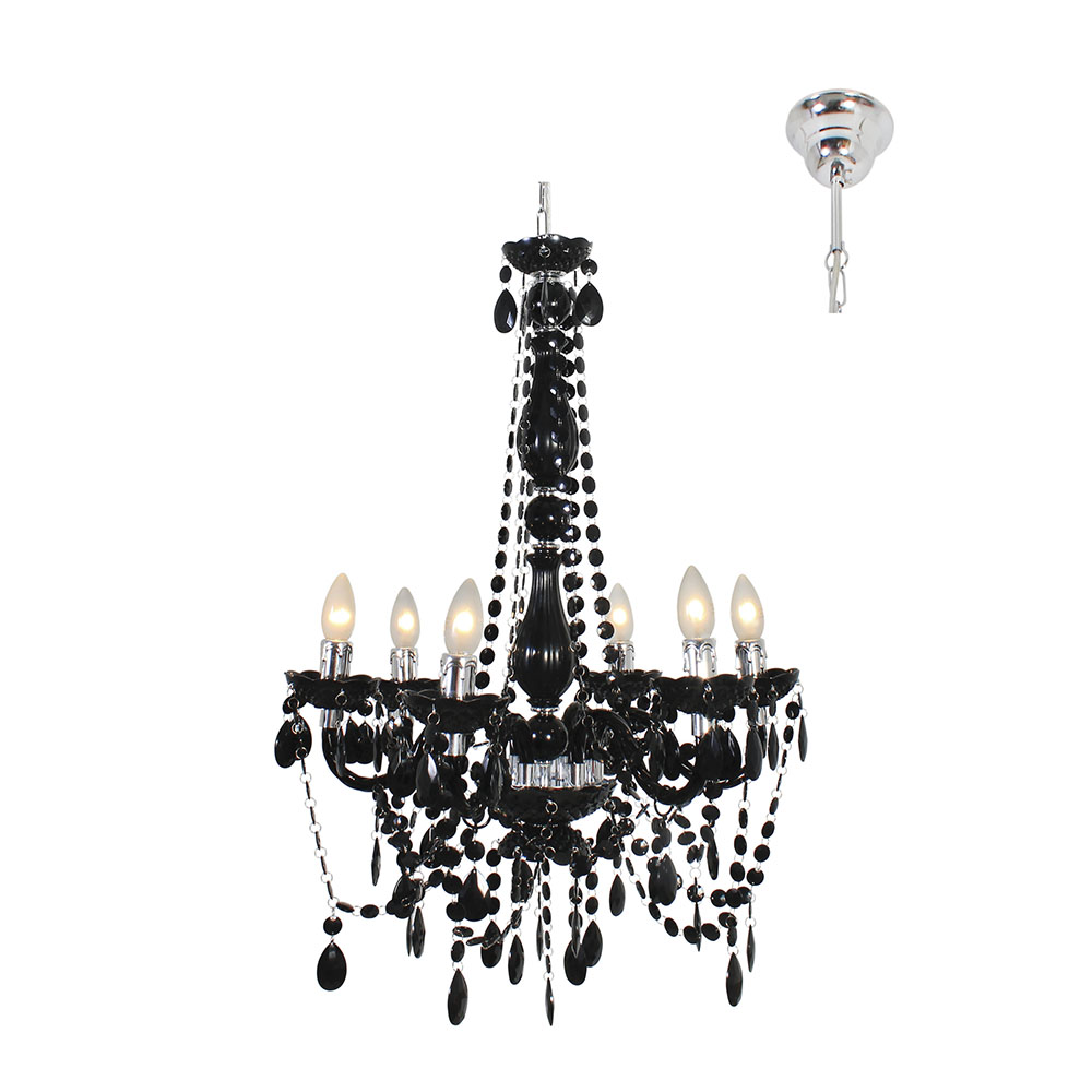 Octave Chandelier 6LT Acrylic Black (E14) (CH249)