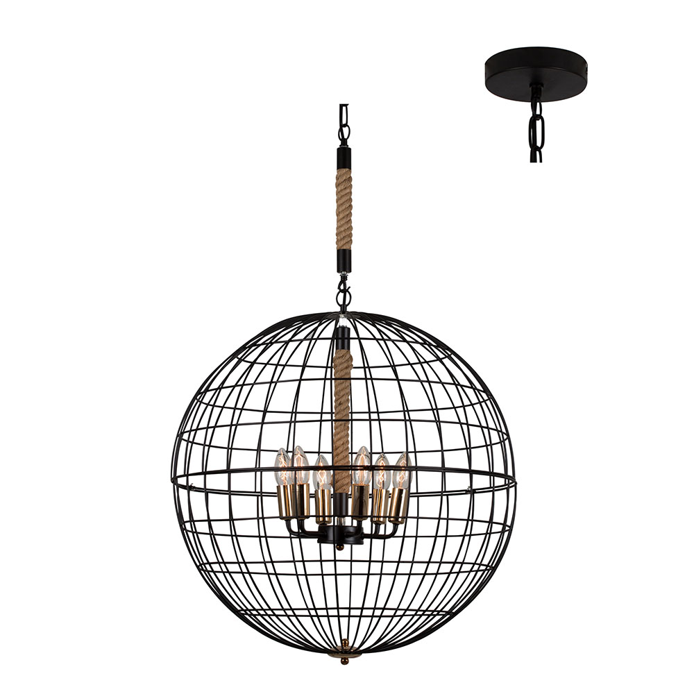 Sparta E14 40W Chandelier Black (CH279B)