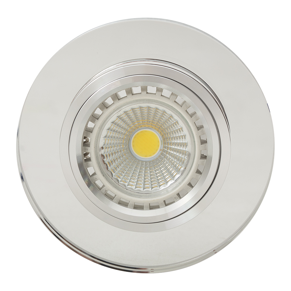 Round aluminium downlight - ROUND ALUMINUM DOWNLIGHT WITH CRYSTAL GLASS SHADE, D101AC. (D101AC)