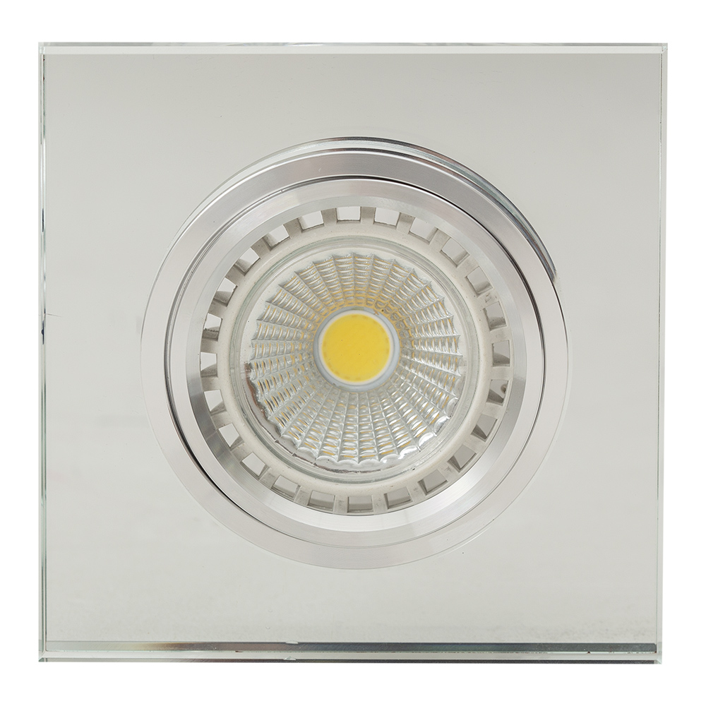 Square aluminium with crystal glass shade (D102AC)