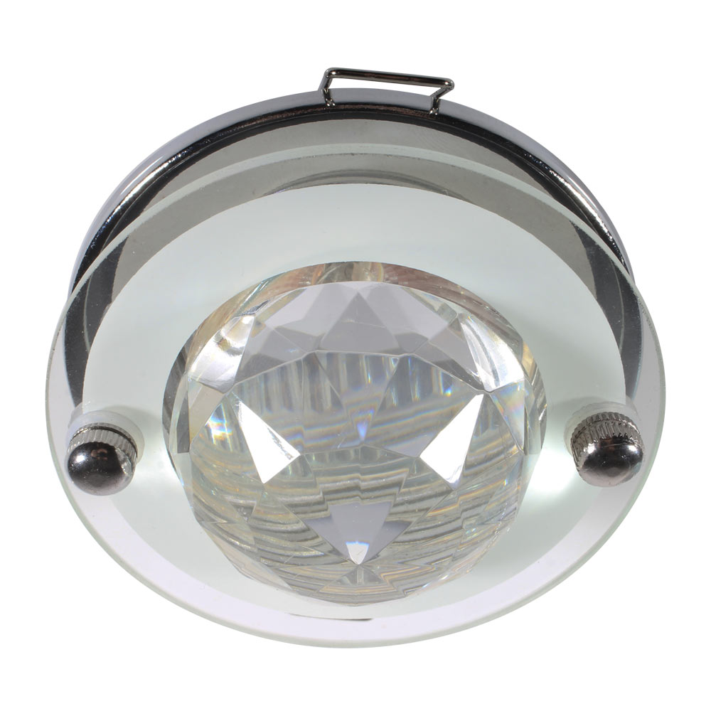 Pressed steel downlight with crystal ball (D103)