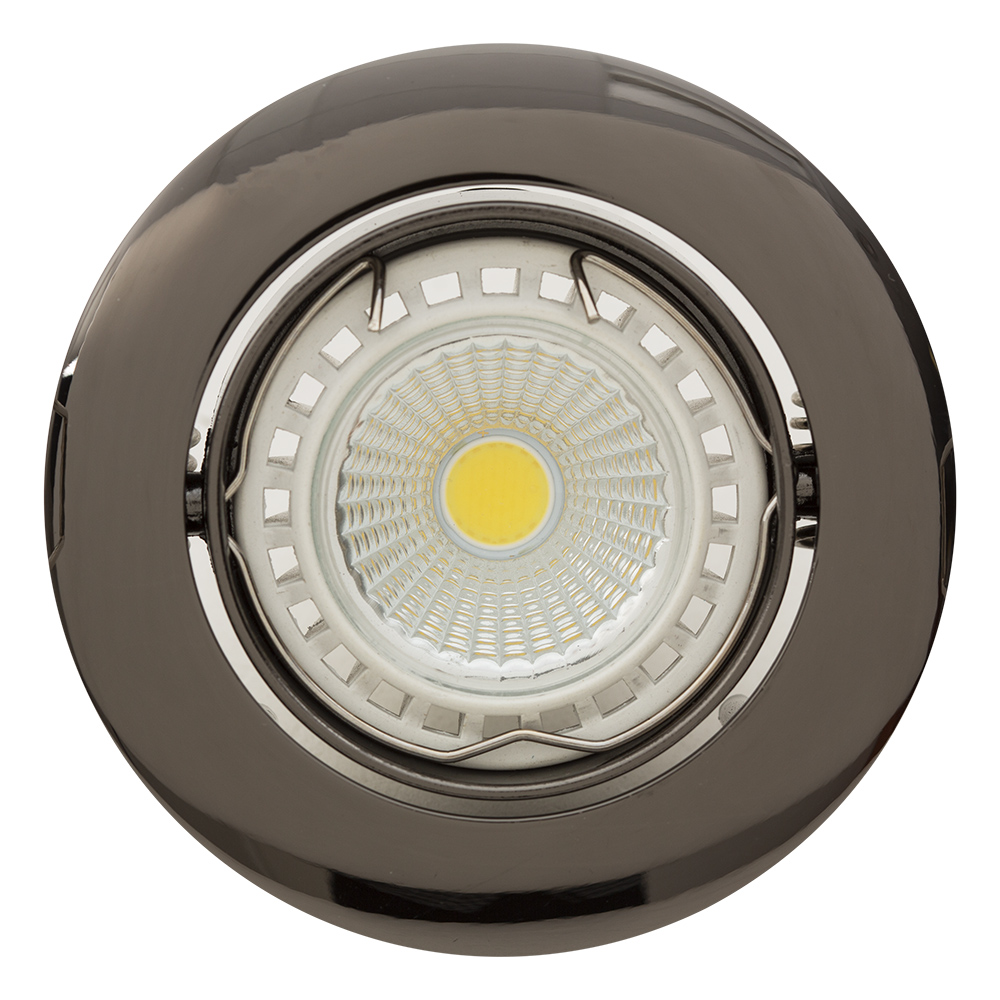 Downlight aluminium tilt curved rim GU10 gun metal (D62)