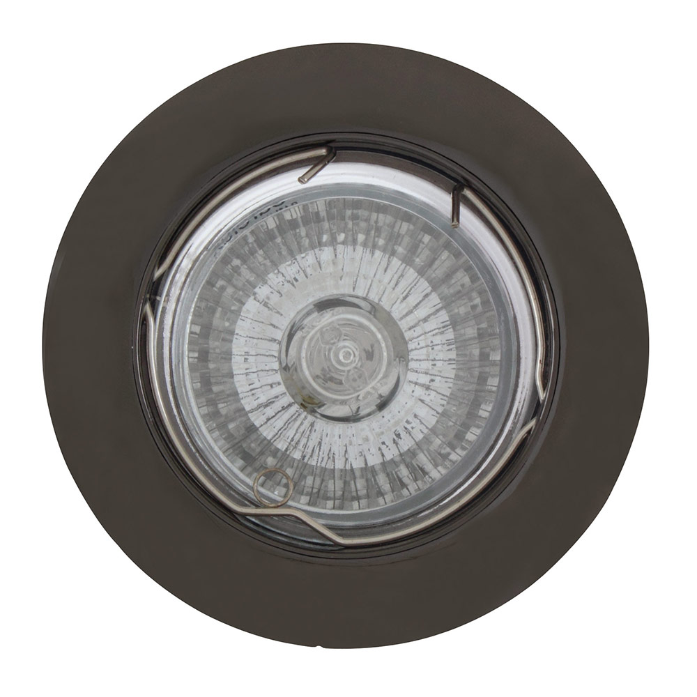 Downlight aluminium curved rim GU10 gun metal - D/LIGHT ALU.CURVED RIM GU10 GM-3P, D63GM. (D63GM)