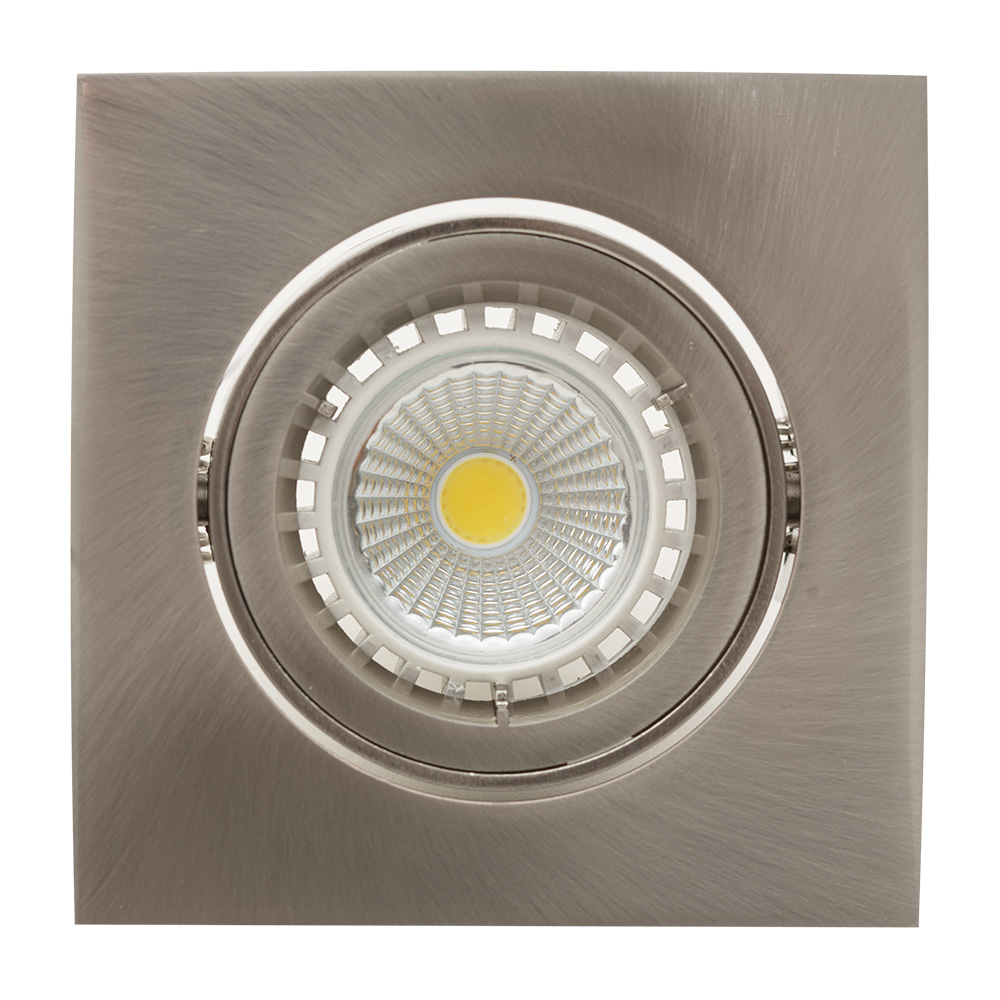 Downlight aluminium square twist tilt MR16 satin chrome (D66SC)