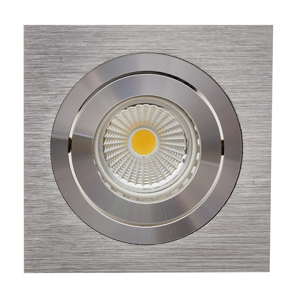 Downlight 1 light square tilt CNC aluminium (D74)