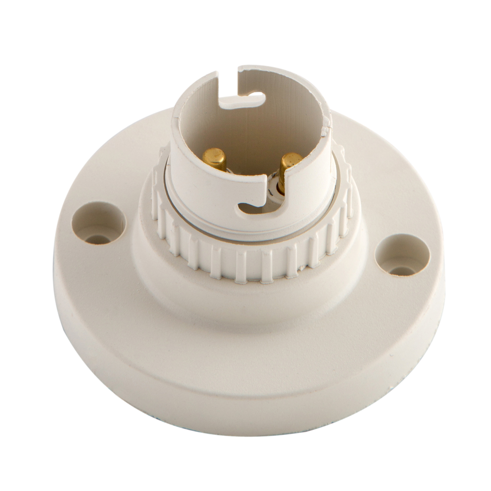B22 White Nylon Batten Lamp Holder (EA177WK)