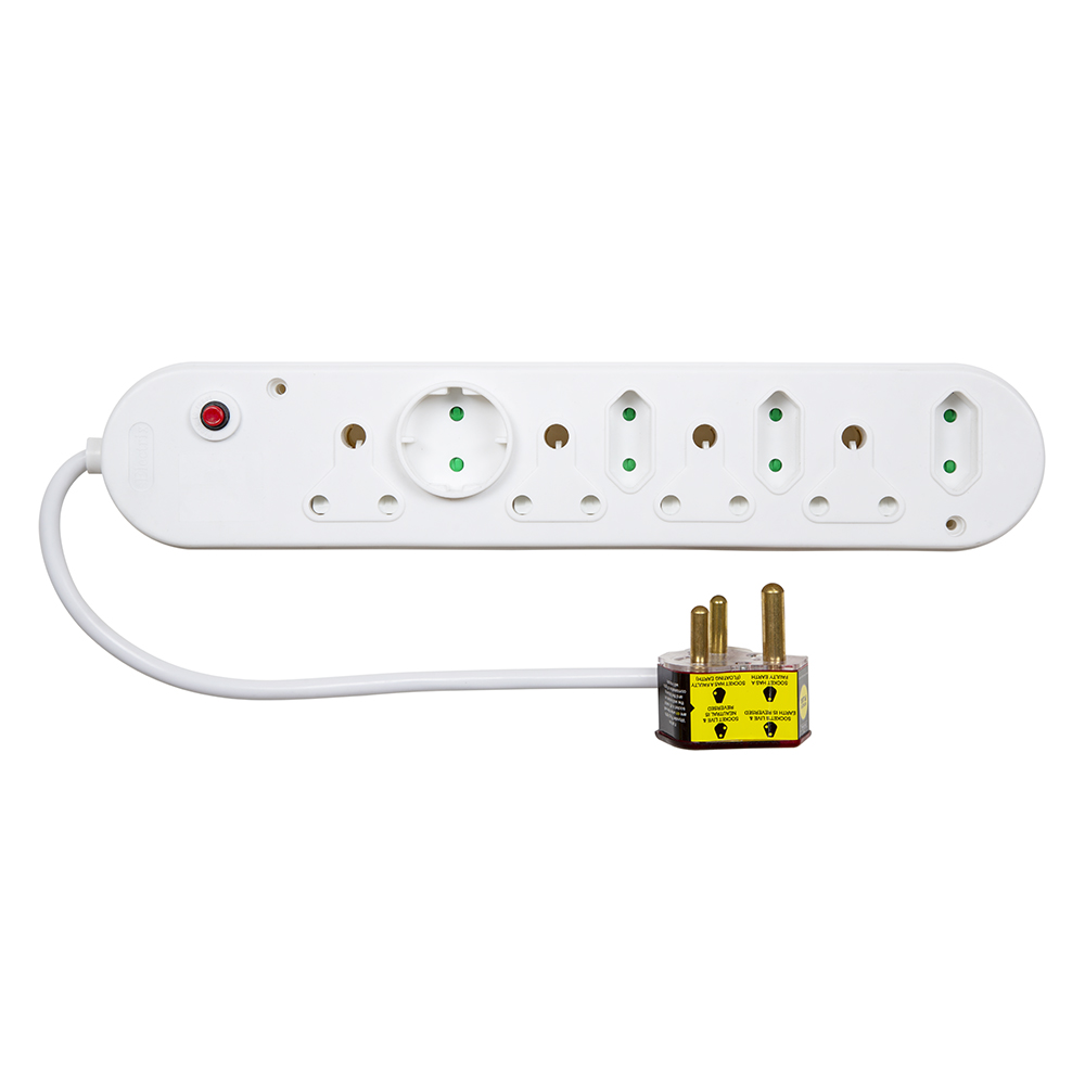 Wonderplug 8 Way Multiplug White (EM107)