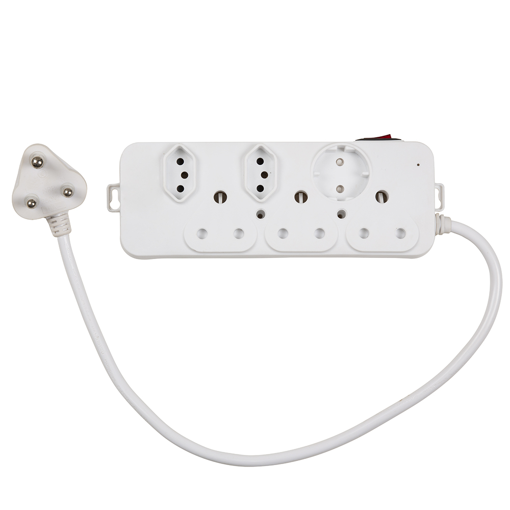 3 x 16 A, 2 x 5A, 1 x schuko multi-plug (EP62)