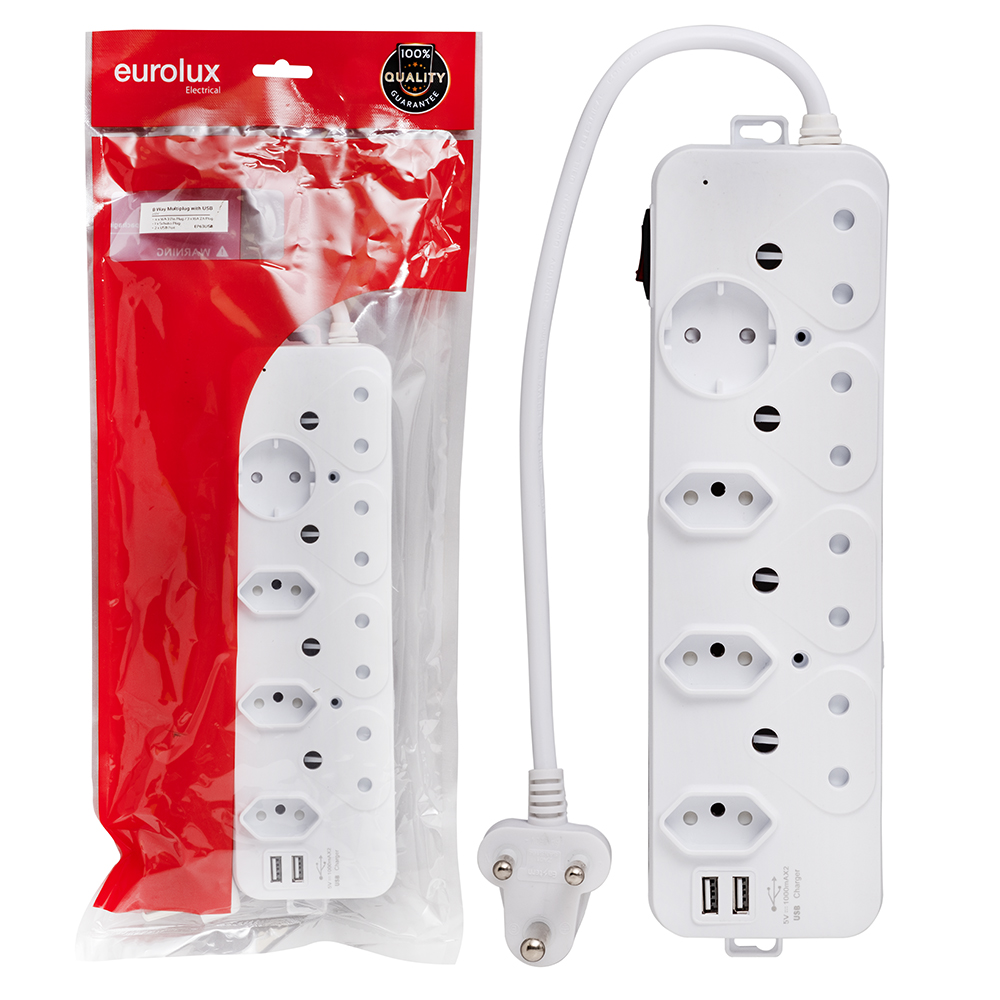 8 Way Multi Plug With USB 2.1A USB (EP63USB)