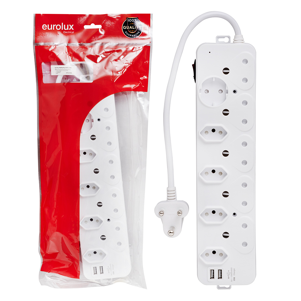 10 Way Multi Plug 5x16A 3Pin Plug 4x16A (EP64USB)