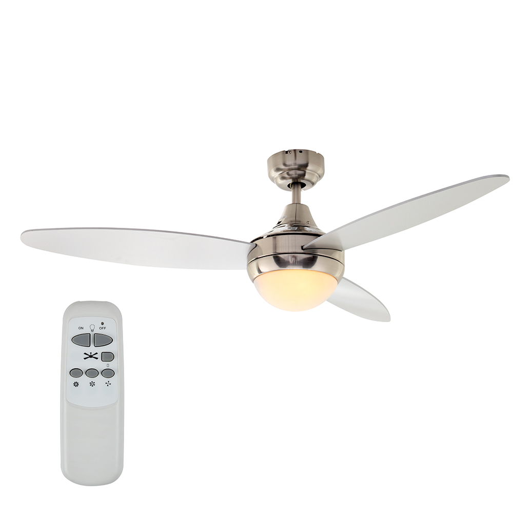 Swirl Fan (3 Blades) Satin Chrome/Silver Black - Excl. 2 x E14 40w (F36SCS)