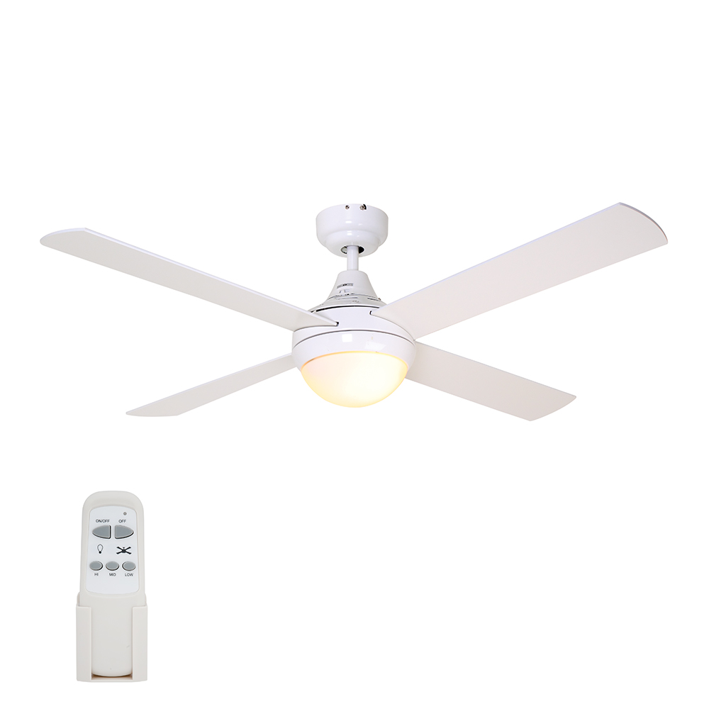 Twister Fan (4 Blades) White - 24w CCT integrated LED 3000k - 4000k - 6500k (F37W)