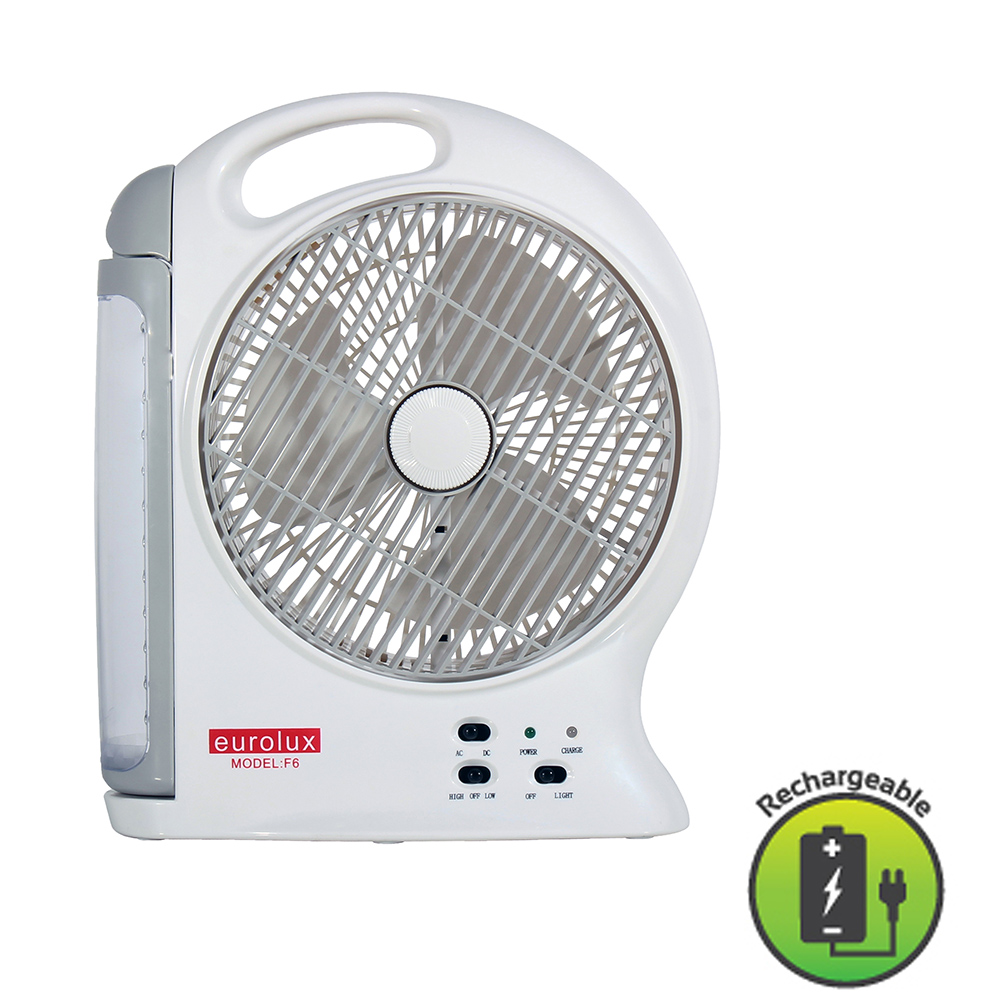 8' table fan with LED light 2 speed 6V4. 5AH lead-acid battery AC/DC (F6)