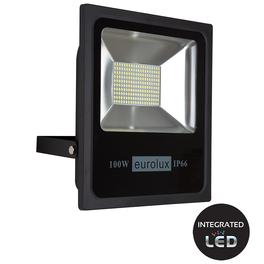 LED floodlight 100W black 6500K - LED Floodlight 100w Black, FS220. (FS220)