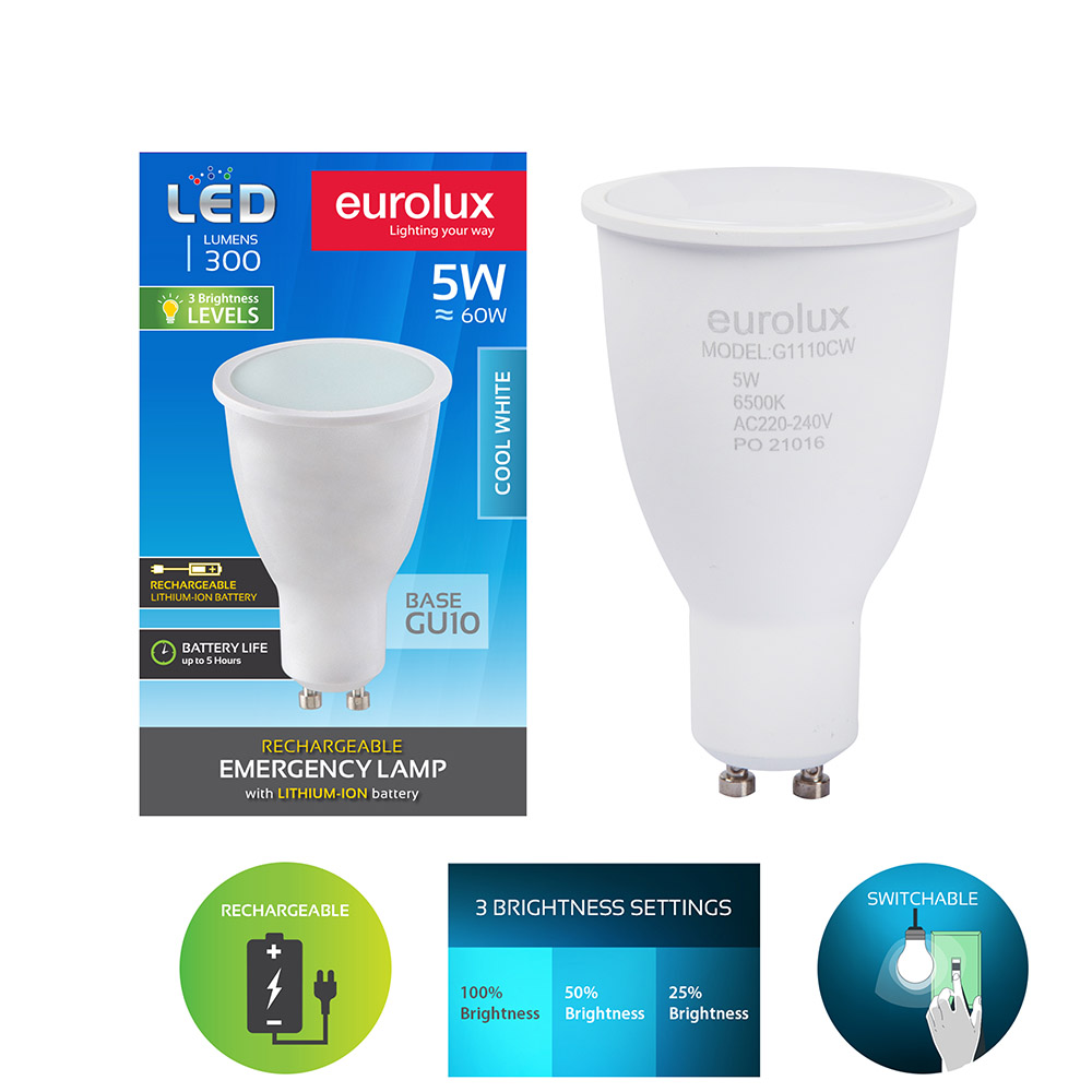 Rechargeable GU10 LED 5w Cool White (G1110CW)