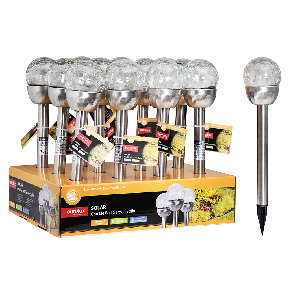 Solar Crackle Ball Garden Spike (H196)
