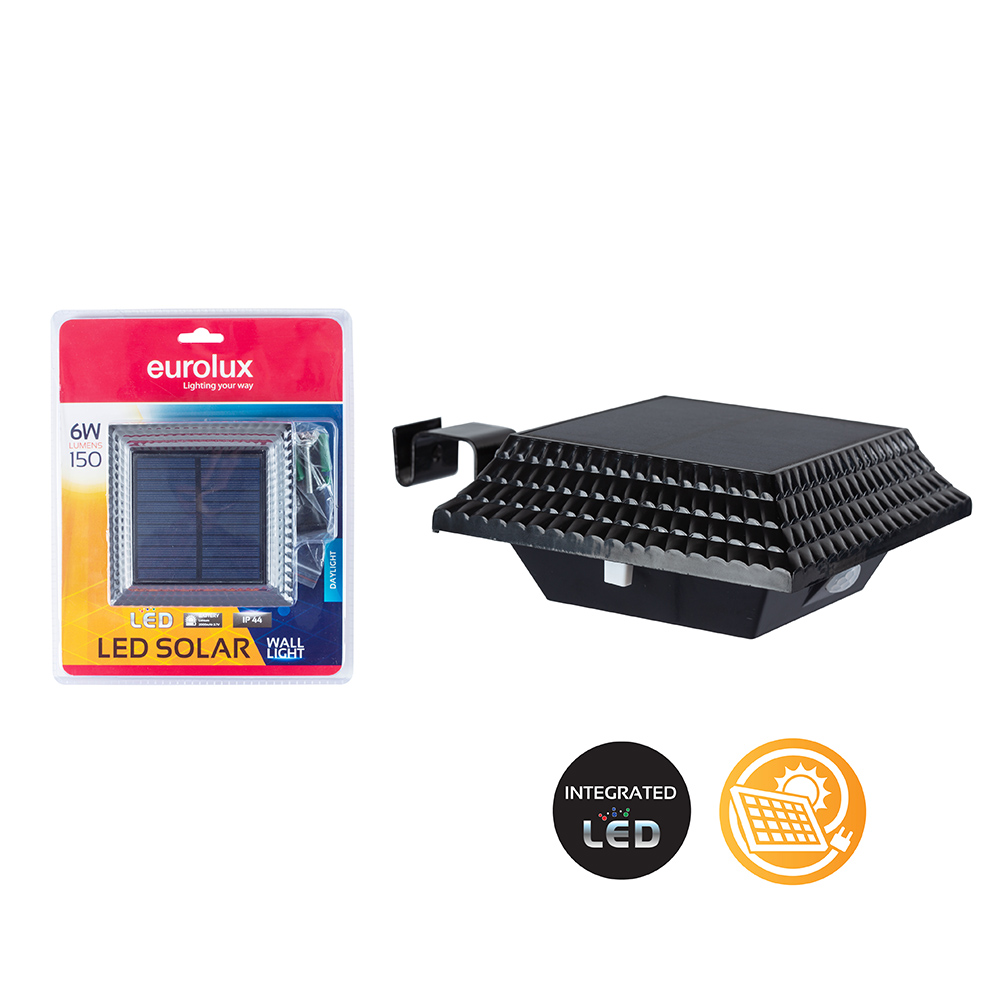 6w Solar Gutter/Wall Light 6000K 150lm (H219)