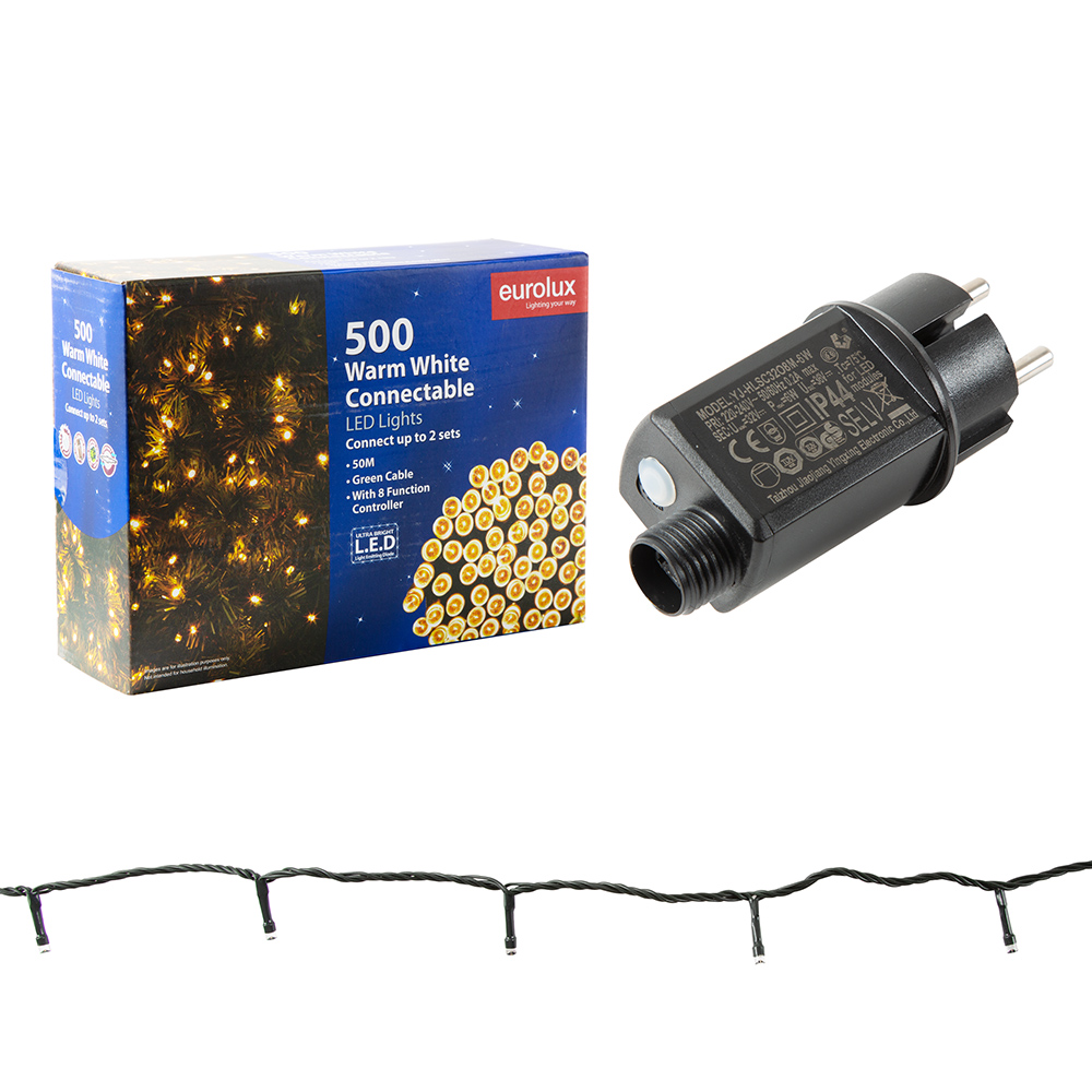 500 LED String Light 50M Connectable Warm White (H296)
