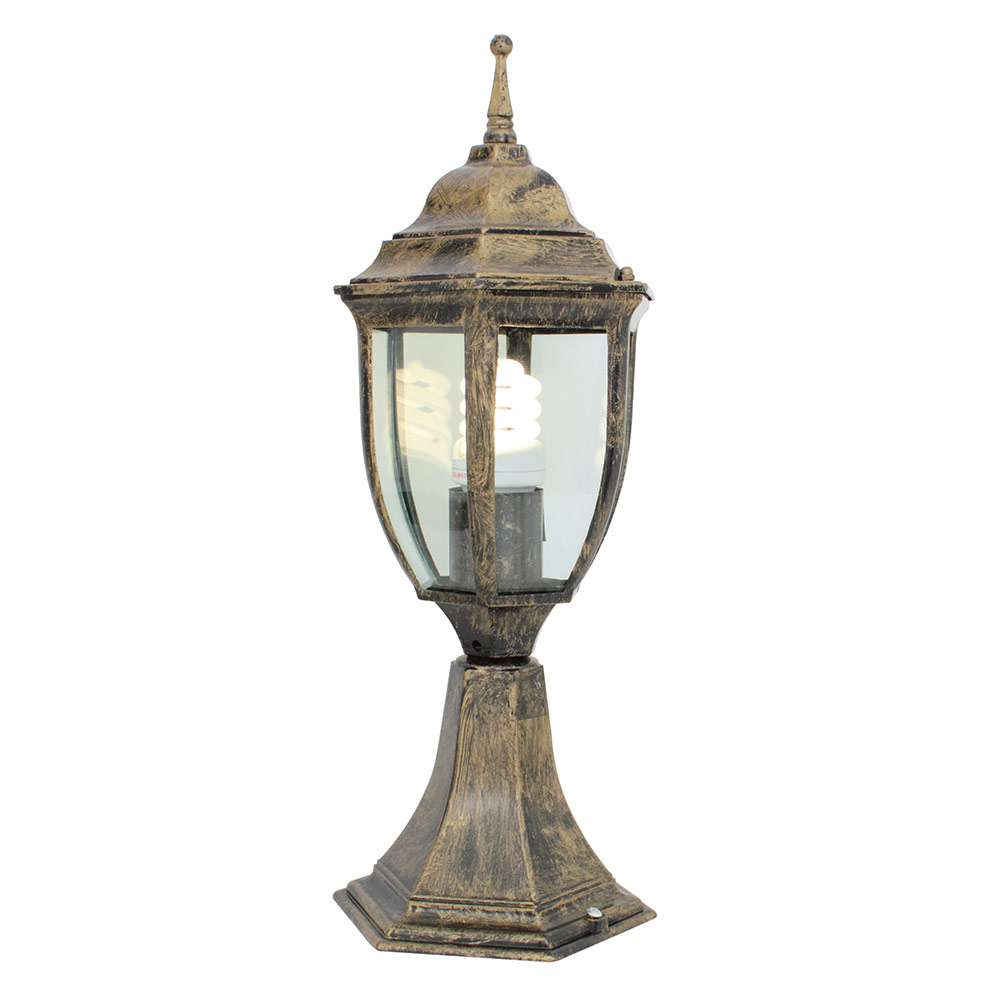 Pedestal bevelled glass black / gold - PEDESTAL BEVELLED GLASS BLK/GOLD, O10BG. (O10)
