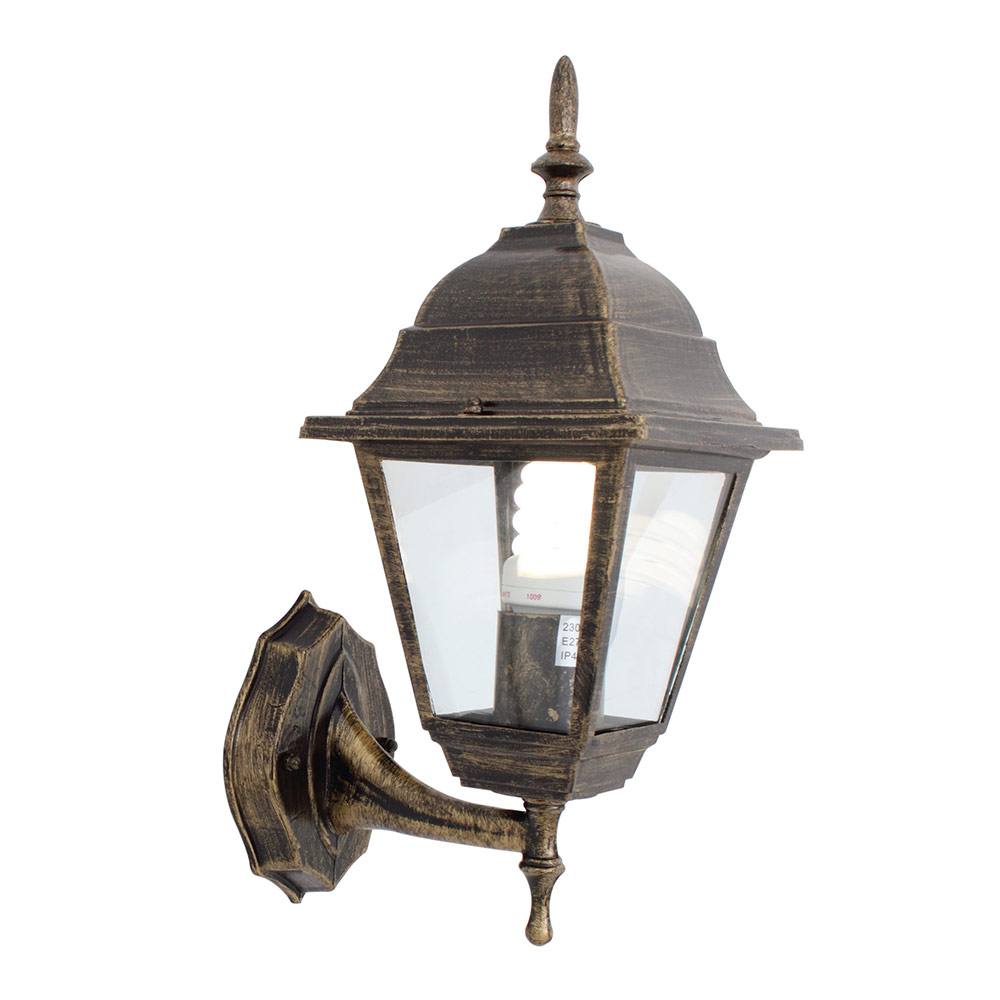 Lantern 4 panel up-facing black / gold - Lantern 4 Panel Up-Facing Black/Gold, O14BG. (O14)