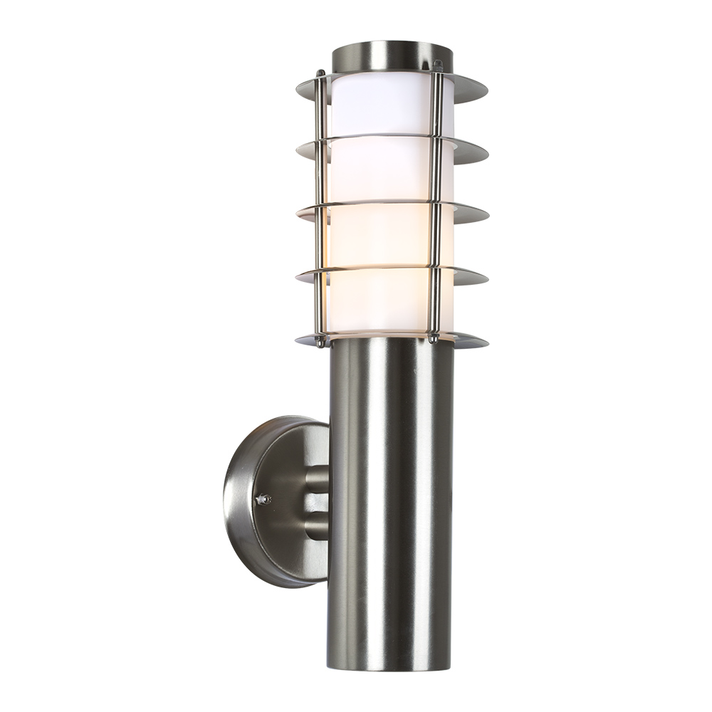 Wall lantern 90 stainless steel with grid - WALL LANTERN 90 STAINLESS STEEL W/GRID, O143SS. (O143)