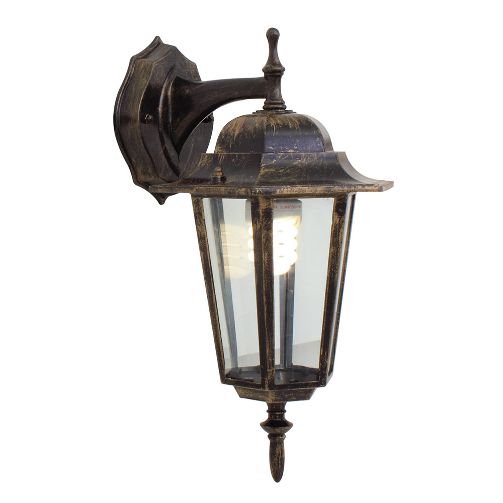 Lantern 6 Panel D/facing Black/Gold - LANTERN 6 PANEL D/FACING BLK/GOLD, O18BG. (O18BG)