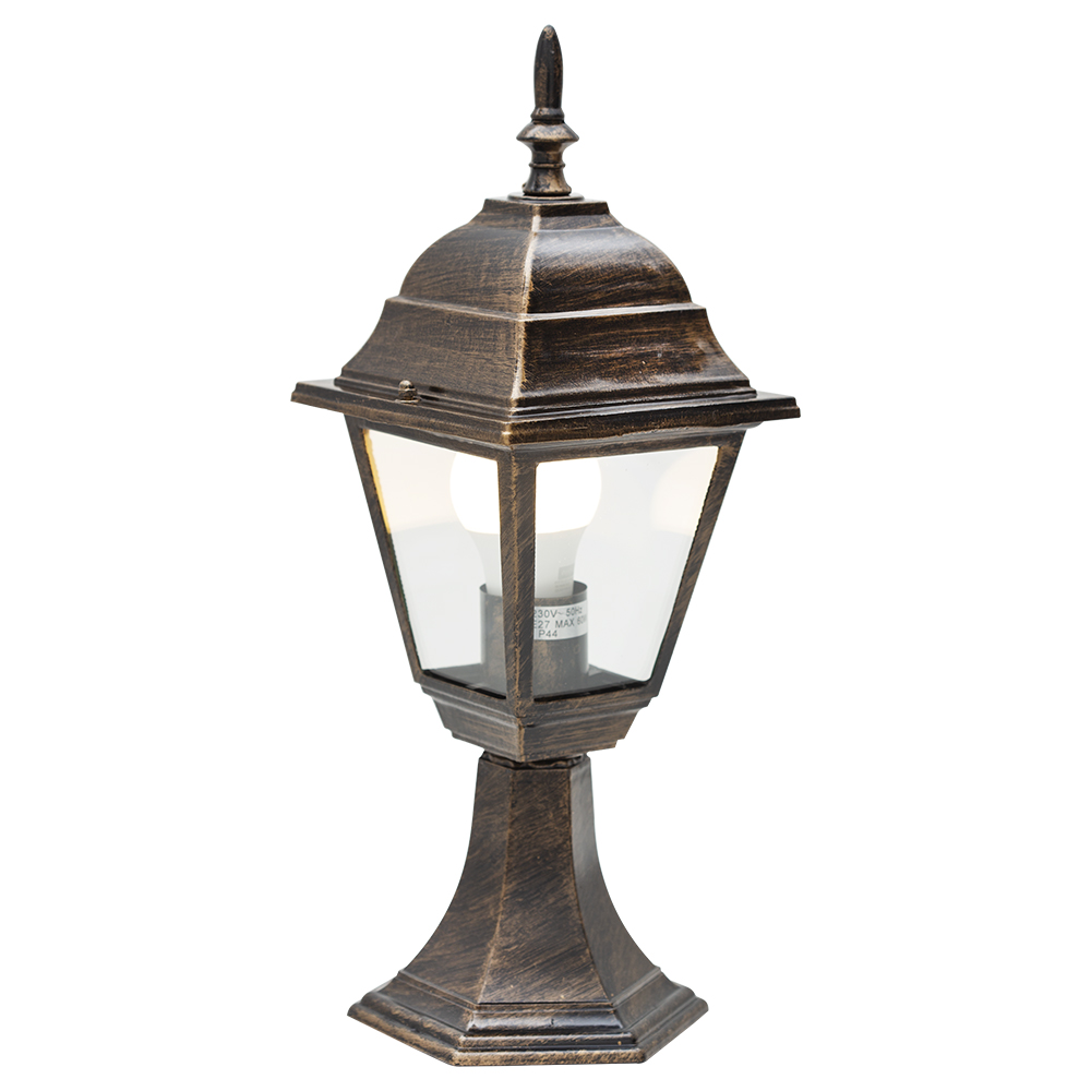 Pedestal 4 panel black / gold - PEDESTAL 4 PANEL BLK/GOLD, O19BG. (O19BG)