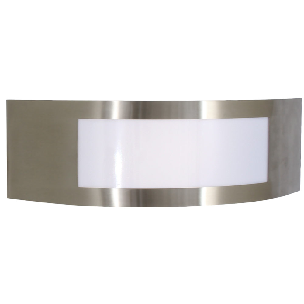 Outdoor s.steel plain wall light ex 1xE27 13W CFL IP44 (O260SC)
