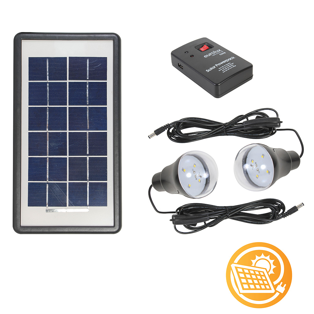 Solar 3w + 2 LED Lamps ORANGE (O298)