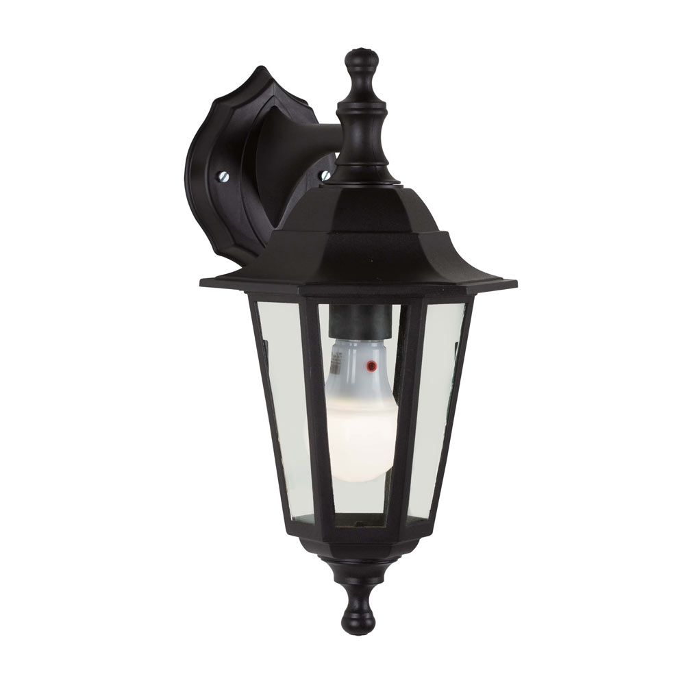 Black Plastic Lantern 6 Panel Down Facing (O304)