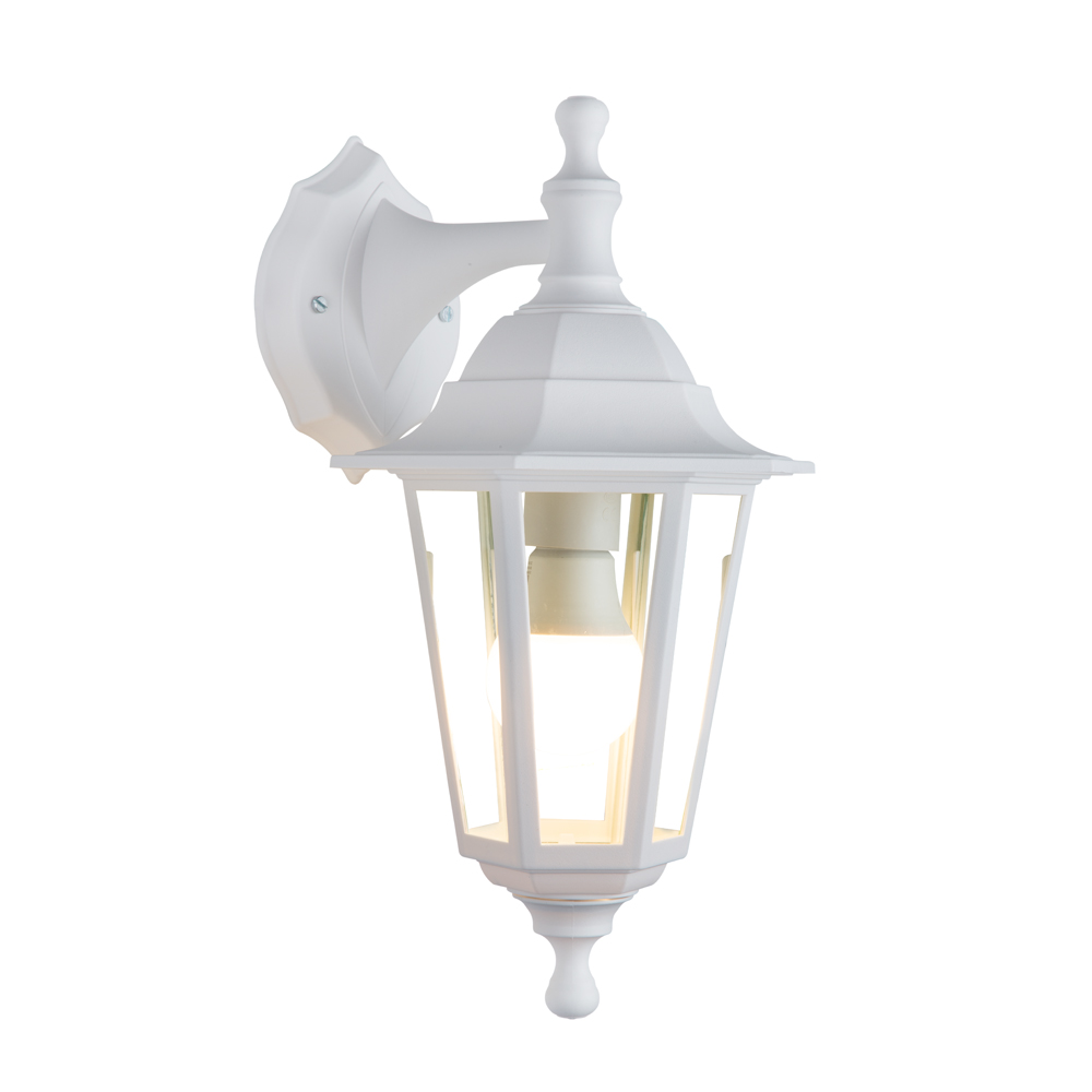 White Plastic Lantern 6 Panel Down Facing (O304W)