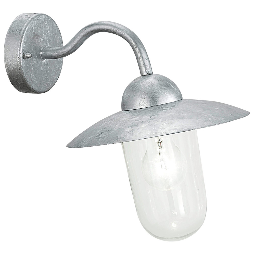 Milton wall light galvanised steel (O329)