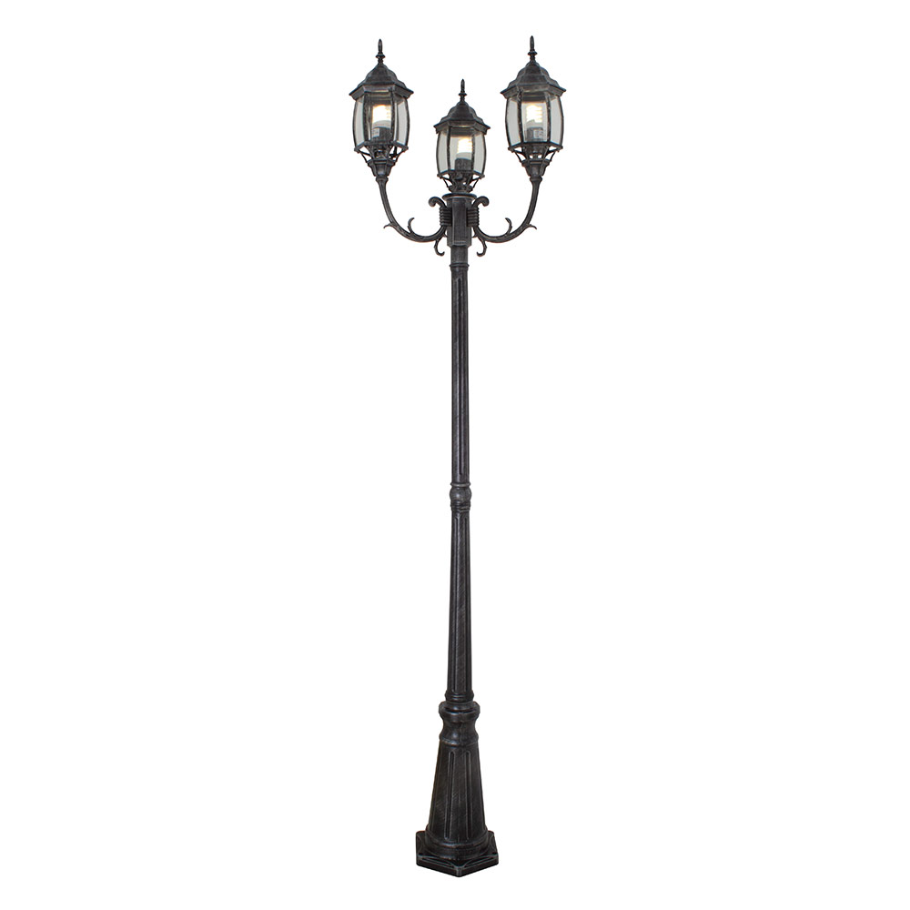 Lantern 2.3m pole black / silver - LANTERN 2.3m POLE BLK/SILVER, O36BS. (O36)