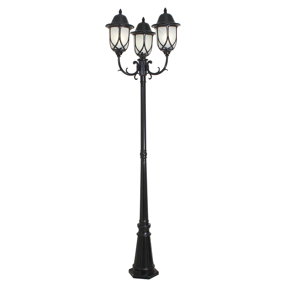 Lantern on 2.2m pole black (O37)