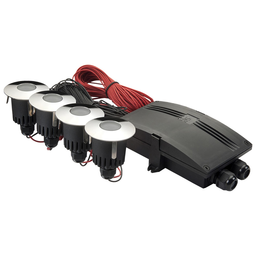 Luna ground light chrome 4x1,2w & driver (O405)