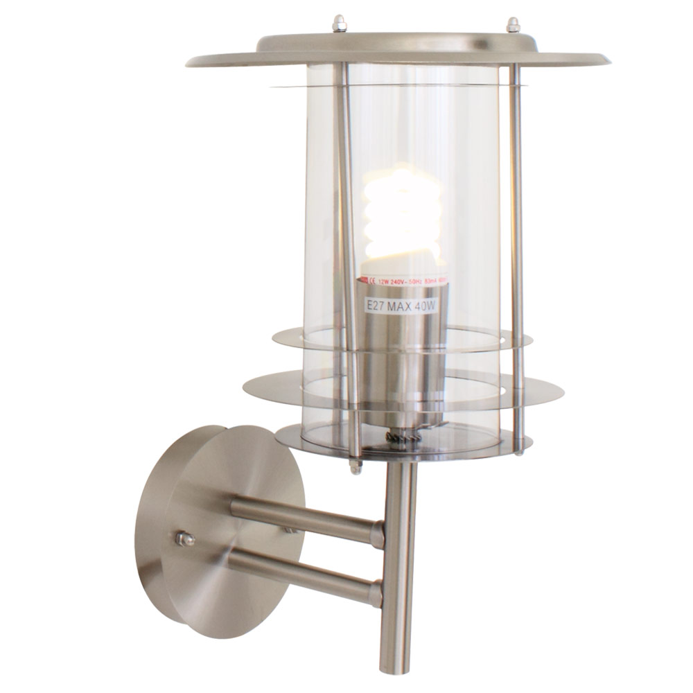 Wall lantern stainless steel (O41)