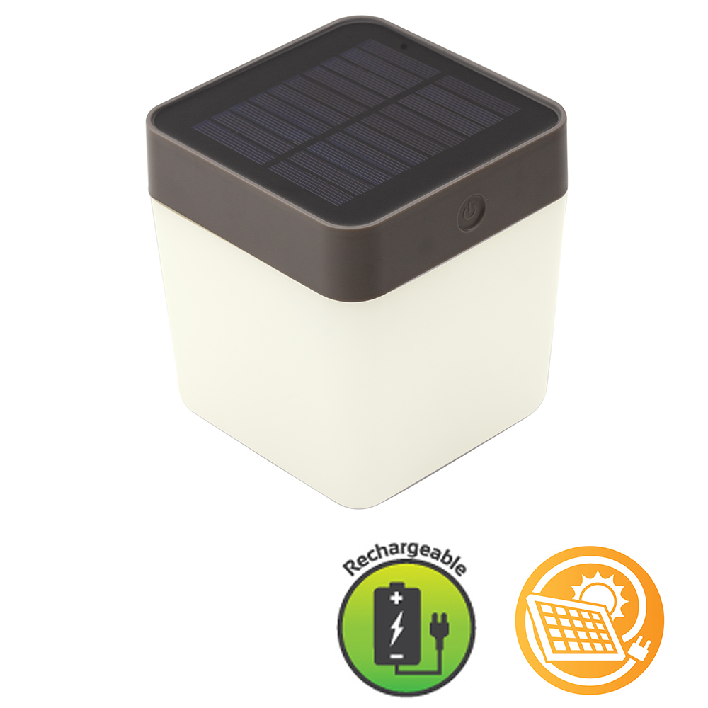 Tablecube Portable Solar Light Silver - Tablecube Solar Portable Light Silver, O455S. (O455S)