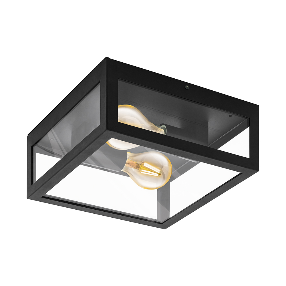 Alamonte 1 Galvanized Steel Black and Glass (O516)