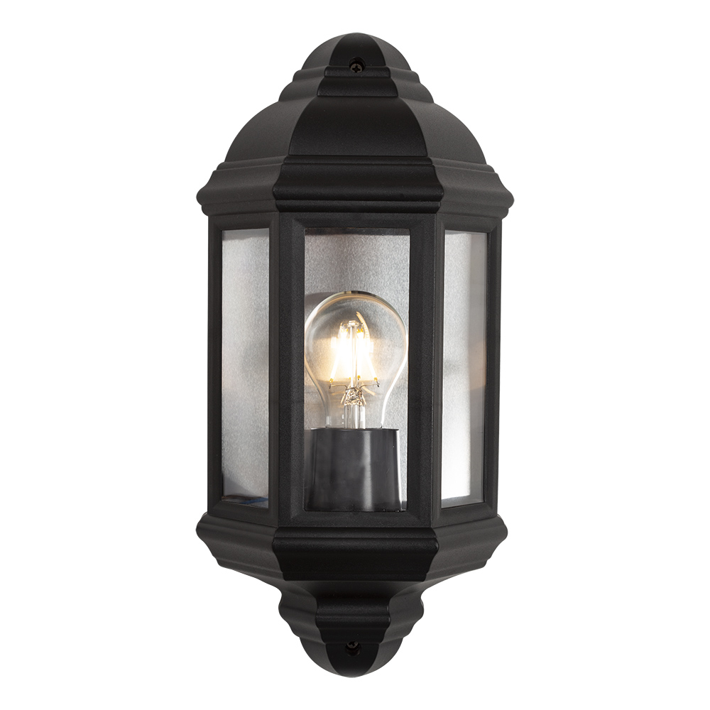 Half Lantern Plastic Black E27 (O546)