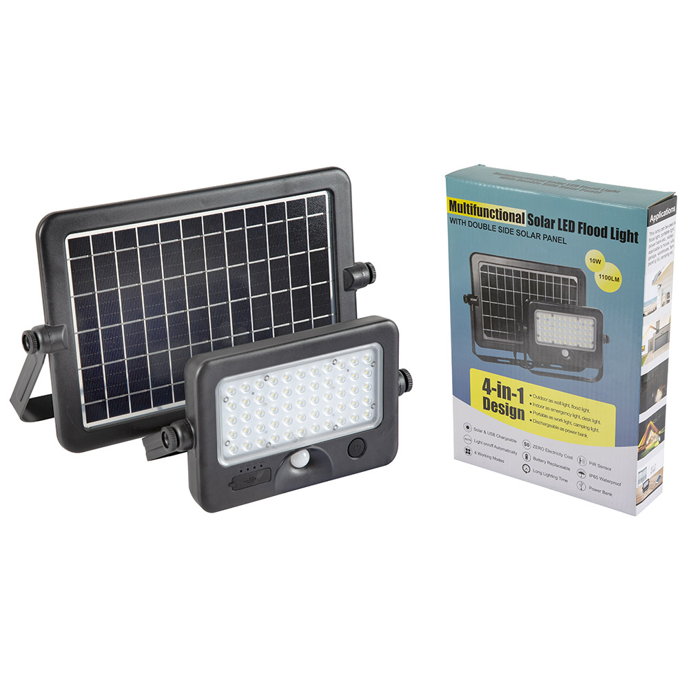 Solar LED Flood Light 10w Black (O587)