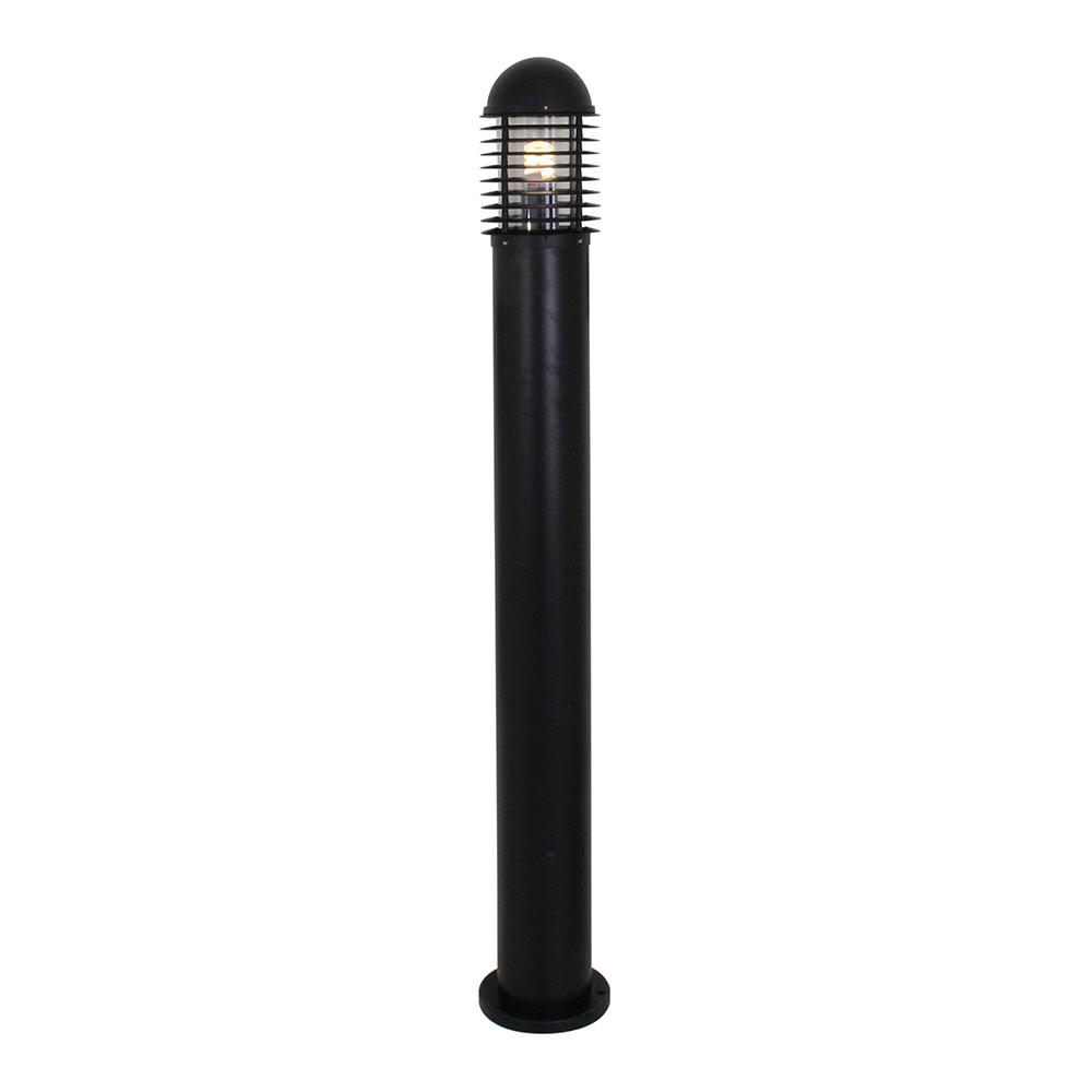 BOLLARD 1.2m NARROW LOUVRES BLACK (O60)
