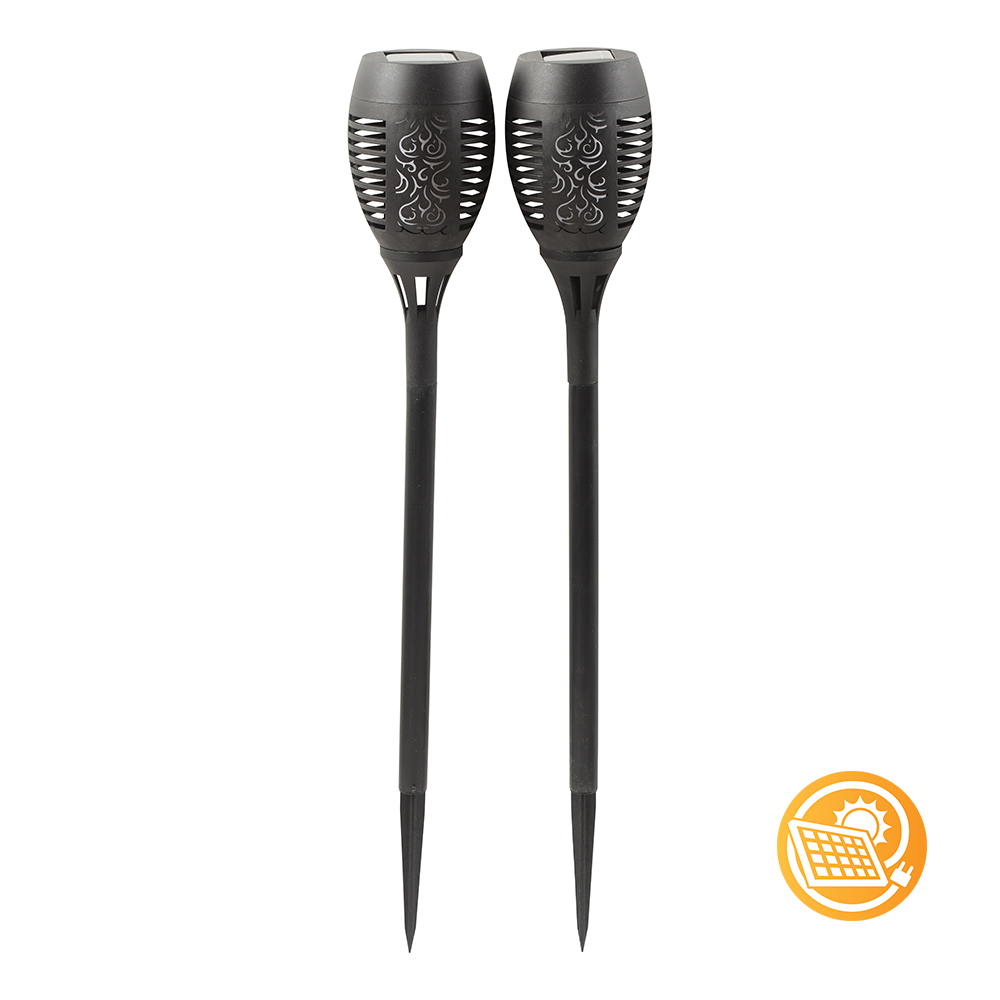 2 Pack Solar LED Tiki Dancing Flame Garden Spike (O609)