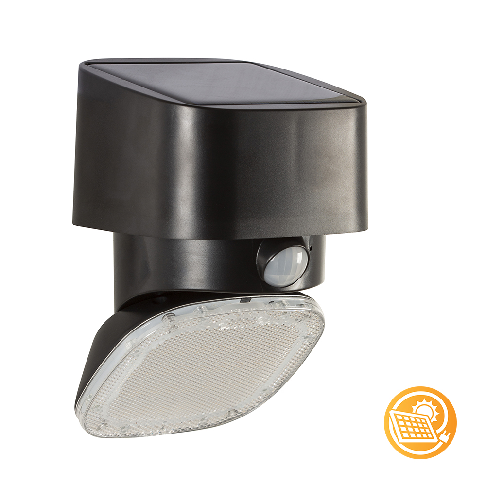 Black Emergency LED Solar Wall Light (O623B)