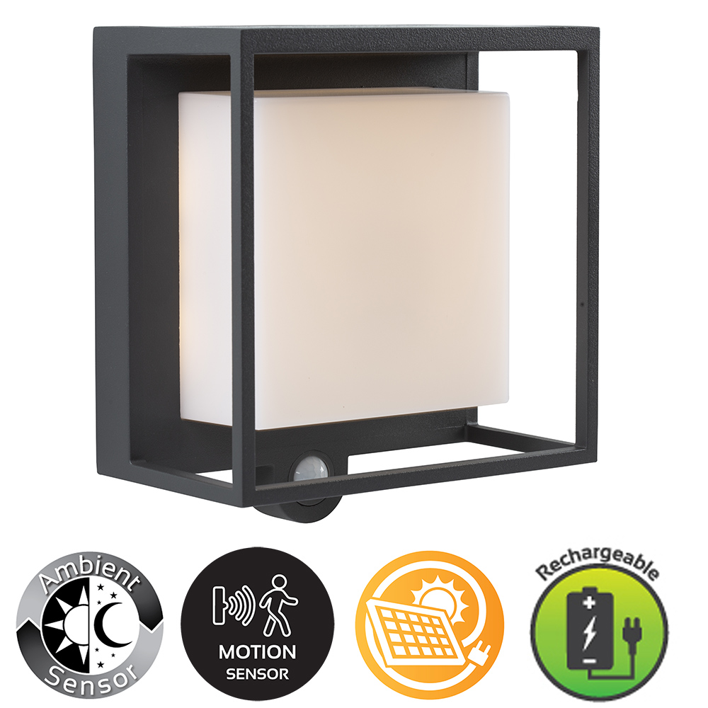 Lutec Curtis Solar LED Wall Light (O626)