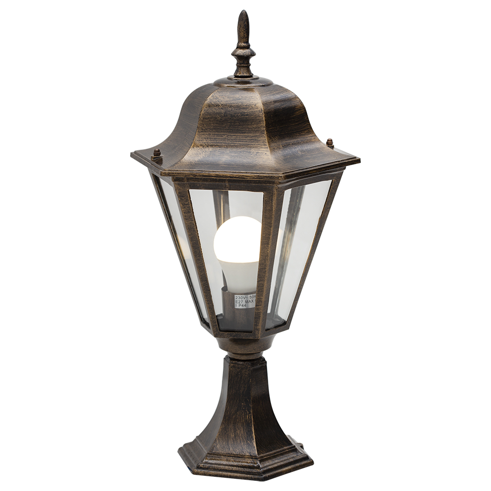 Pedestal 6 panel large black / gold - PEDESTAL 6 PANEL LARGE BLK/GOLD, O68BG. (O68BG)