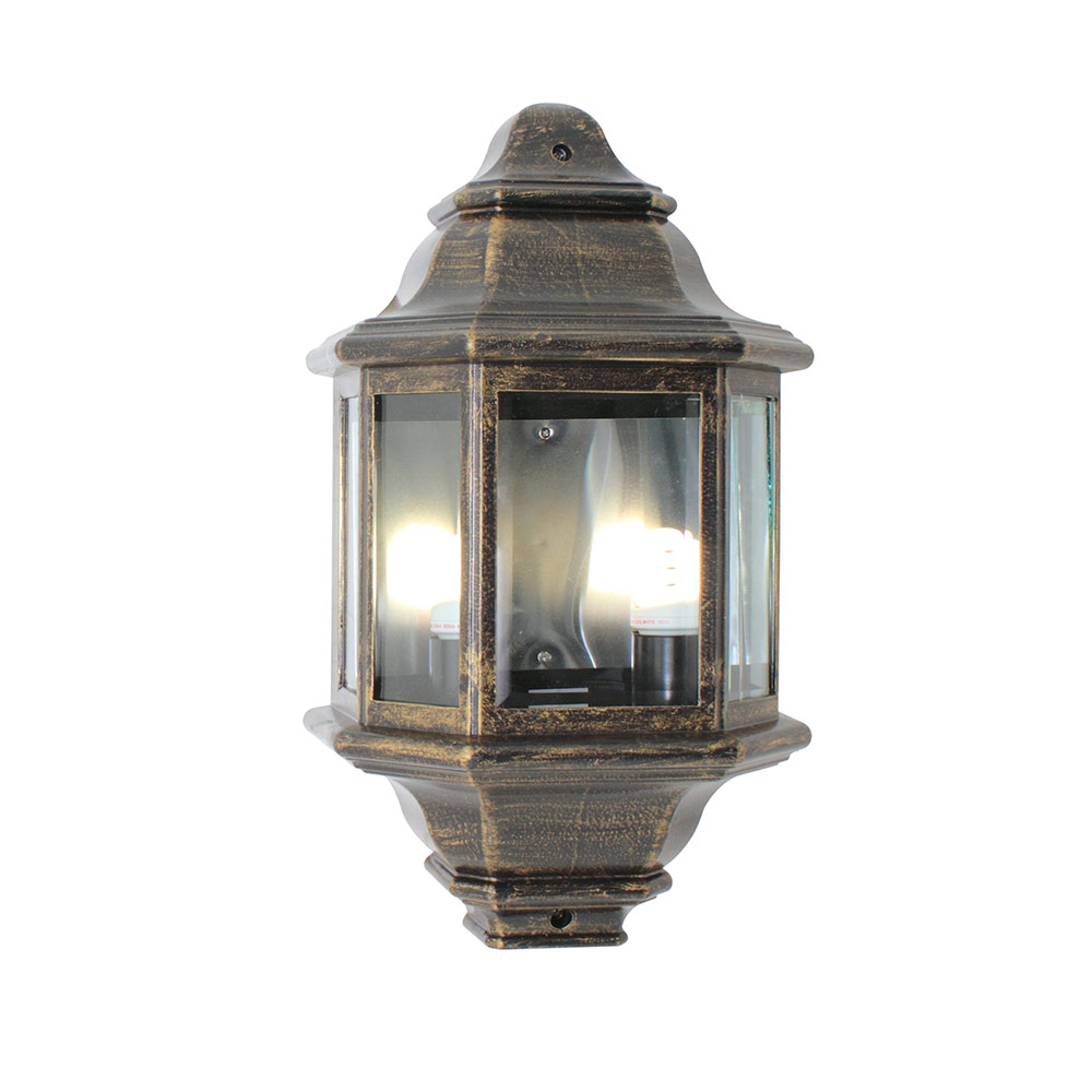Half lantern big black / gold - HALF LANTERN BIG BLK/GOLD, O74BG. (O74BG)